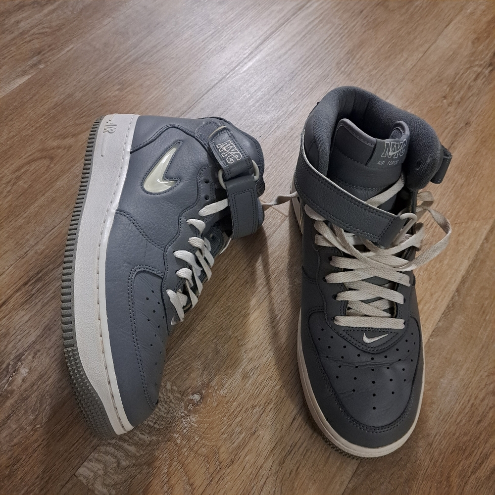 Nike Air Force 1 MID NYC Cool Grey DH5622-001 Sneakers Men's Size 10.5